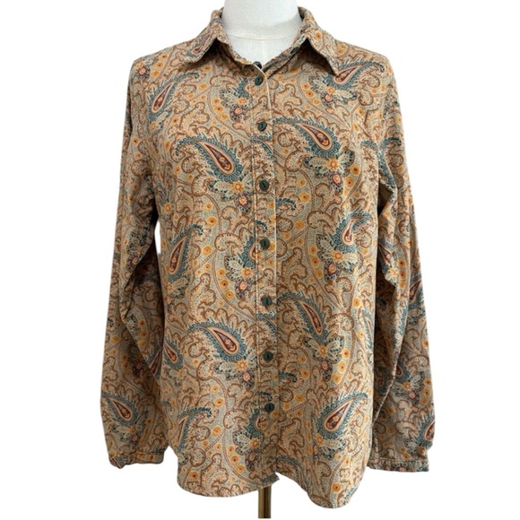 Vintage Woolrich Button Up Shirt Long Sleeve Corduroy Size Medium - Picture 1 of 9